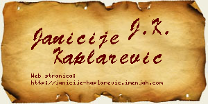 Janićije Kaplarević vizit kartica